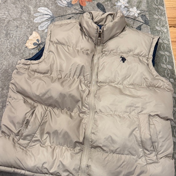 U.S. Polo Assn. Other - U.S. Polo Assn. Beige and Navy Puffer Vest
